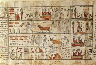 Cenas agrícolas, detalhe do livro dos mortos de Tsekhons (papiro)