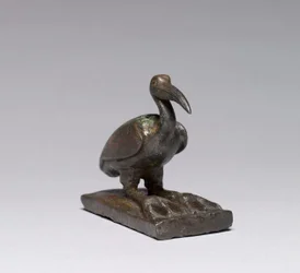 Íbis, 664-30 a.C. (bronze, fundição sólida, com incrustações ricas em ouro)