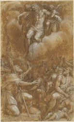 Saint Roch intercedendo em nome das vítimas da peste