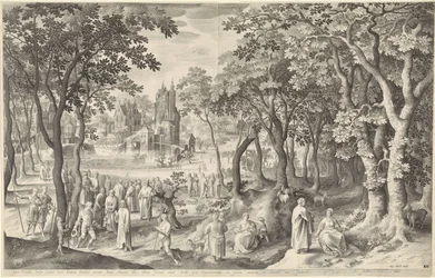 Paisagem com ruínas de um templo redondo
Paisagens com edifícios romanos antigos (título da série)