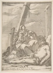 Cristo e a Virgem ao pé da cruz.