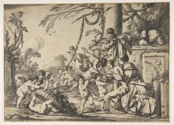 A Virgem e o Menino Jesus servidos pelos anjos, 1640.