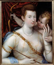 Vénus e Cupido, pintura de Lavinia Fontana (1552-1614), 1592, A. 0,72 x 0,5 m, Museu de Belas-Artes de Ruão