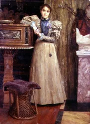 Retrato de Clothilde Enid, filha de Edward Onslow Ford