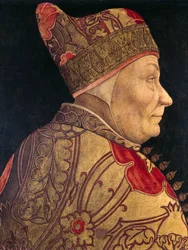 Retrato de Doge Francesco Foscari (1373-1457), pintura de Lazzaro Bastiani (1429-1512), óleo sobre painel, 52x41 cm