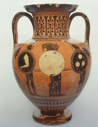 Ânfora de figura negra, 515-490 aC (cerâmica)