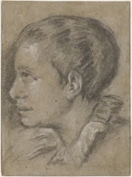Retrato de um menino, à esquerda