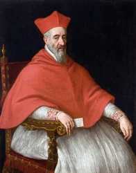 Retrato do cardeal Giovanni Delfino (1545-1622) - Peinture de Leandro Bassano (1557-1622), huile sur toile