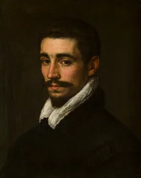 Retrato de um homem barbudo desconhecido, c.1577-1622 (óleo sobre tela)