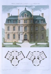 Design de &39;Cidade e Casas de Campo Baseadas nas Casas Modernas de Paris&39;, c.1864