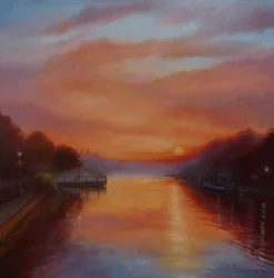 Thames Sunrise, 2024 (óleo sobre tela)