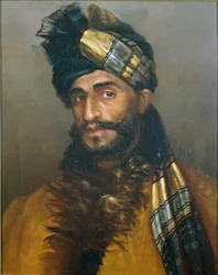 Pathan sowar, 25ª Cavalaria (Frontier Force), c.1908 (óleo sobre tela)