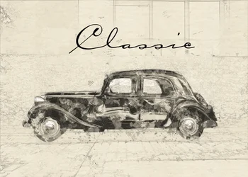 Desenho de um carro clássico vintage