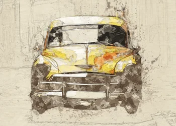 Carro clássico amarelo