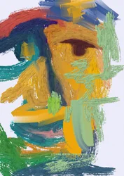 Rosto abstrato colorido