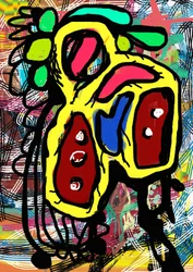 Criatura colorida de graffiti