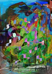 Composição abstrata vibrante