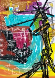 Forma abstrata e vibrante de máquina