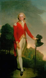 Retrato de Aubrey, conde de Burford, vestindo o uniforme de um capitão no 34º pé