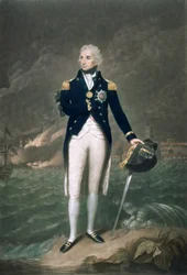Sir Horatio Nelson, KB, Contra-almirante do Azul, gravado e publicado por William S. Barnard (1774-1849), pub. 1798 (lito colorido)