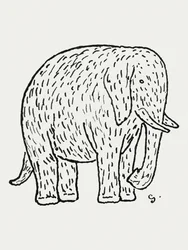 Elefante (c. 1891–1941) Desenho em alta resolução de Leo Gestel