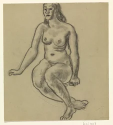 Nu feminino sentado