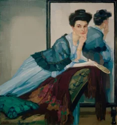 Senhora de azul