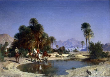 Leon-Adolphe Belly a caravana no oásis do deserto