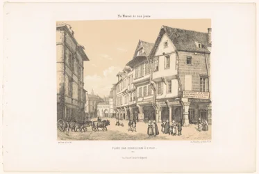 Vista do Place des Cordeliers em Dinan
Place des Cordeliers à Dinan (título sobre o objecto)
França Contemporânea (título da série)
La France de nos jours (título da série sobre o objecto)