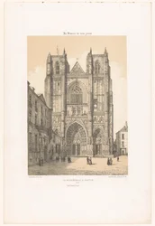 Vista da Catedral de São Pedro e São Paulo em Nantes La cathédrale à Nantes (título no objeto) França contemporânea (título da série) La France de nos jours (título da série no objeto)