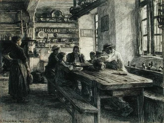 Números em um interior de cozinha