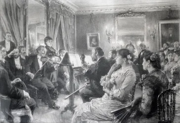 O Quarteto ou A Noite Musical na Casa de Amaury Duval, 1881 (carvão sobre papel)