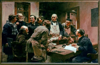 Une Lecon De Claude Bernard (óleo sobre tela)