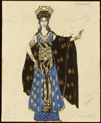 Desenho de figurino para «Salomé»: Herodíade