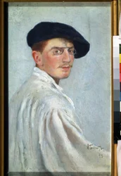 Auto-retrato. Pintura de Leon Bakst (1866-1924). Óleo sobre tela, 34 x 21 cm