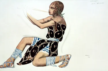 Beotien, figurinista de uma produção de Narcisse da Ballets Russes, música de Tcherepnin, 1911