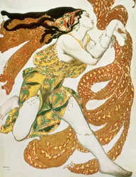 Desenho de figurino para um bacante em &39;Narcisse&39; de Tcherepnin