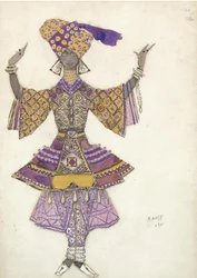 Figurino para o Deus do Ballet Azul de R. Hahn, 1911
