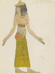 Traje de design para o balé Hélène de Sparta de E. Verhaeren e D. de Séverac