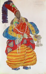 Figurinos para o ballet Sheherezade, apresentado durante a (aguarela)