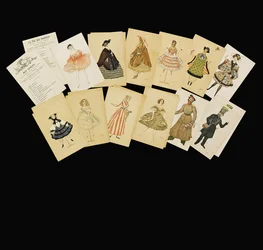Desenhos de figurinos de "La Fee de la Poupees"