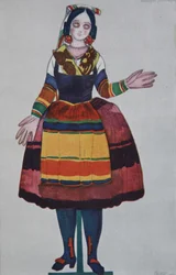 Boneco italiano. Figurino para o balé The Magic Toy Shop de G. Rossini, 1919