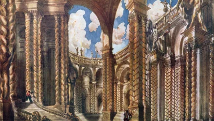 Design de cenário para o noivado, da bela adormecida, 1921