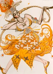 O Pássaro de Fogo, figurino para O Pássaro de Fogo, o bailado de Igor Stravinsky, 1910