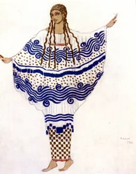 A tarde de uma fauna de Claude Debussy, fantasia de Léon Bakst
