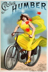 Transporte. Bicicletas Humbert. Cartaz de Choubrac, França, c.1895 (cartaz)