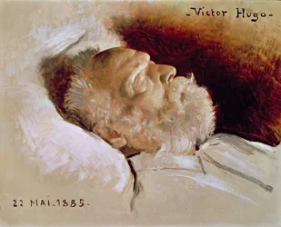 Retrato de Victor Hugo (1802-85) em seu leito de morte, 22 de maio de 1885