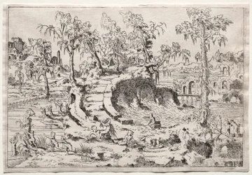 Paisagem com Putti, c. 1550.