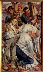 Realismo Social: "A Idade do Trabalhador" Deixado parte de um tríptico por Leon Henri Frederic (1856-1940) (ec.belg) 1897 Sol. 1,63x0,94 m Paris, musee d