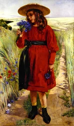 Primavera ou, Jovem com flores de milho (óleo sobre tela)
